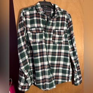 Aeropostale Green and White Plaid Men's Shirt